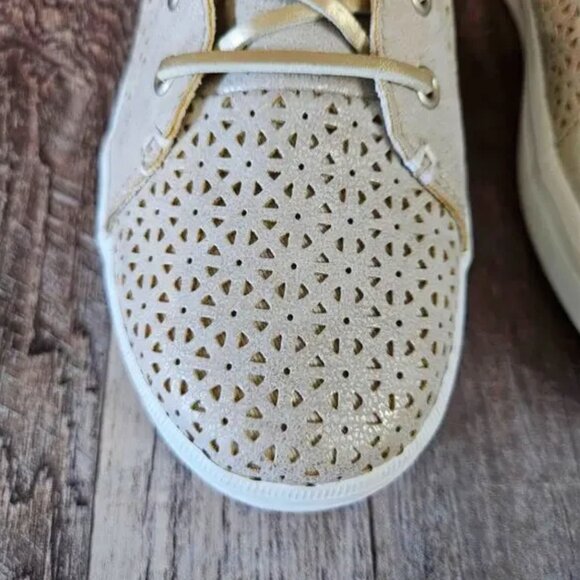 Sperry Top-Sider Crest Vibe Perf Sneaker SZ 5.5 Champagne Gold Memory Foam Tan S - Picture 5 of 11